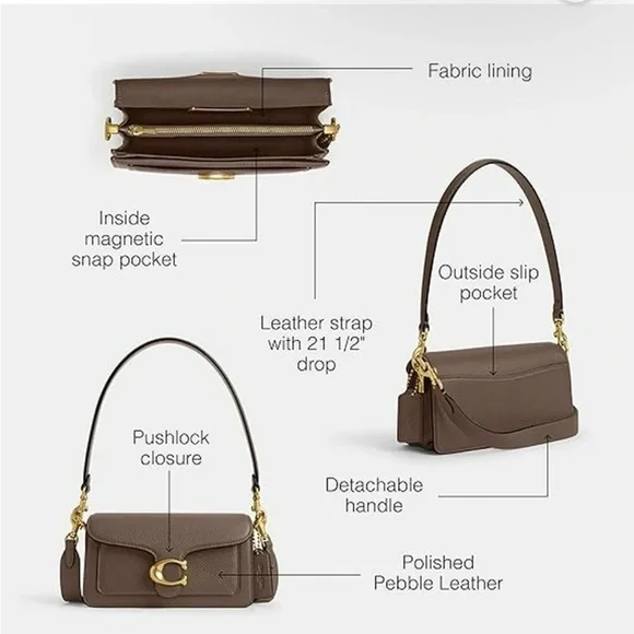 Coach Tabby 26 Dark Stone Brass Purse NWOT - Picture 17 of 17